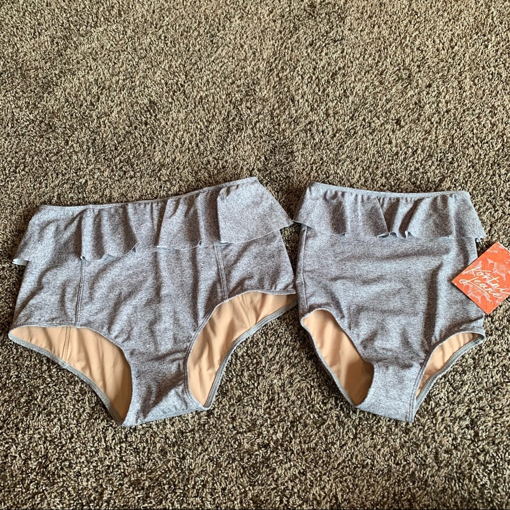Kortni Jeane mom and me heather gray peplum bottom set size medium and 8/9